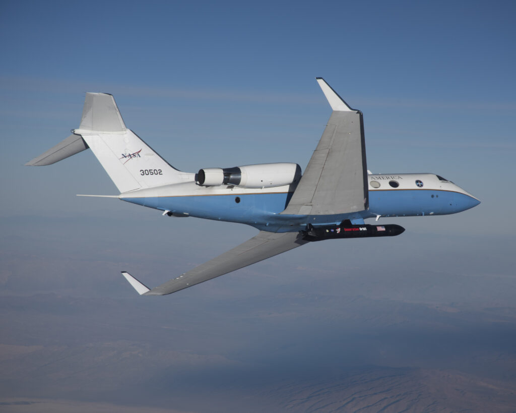 GO1-ITA in captive carry flight